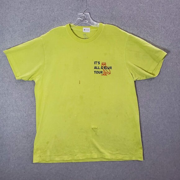Drake OVO Men Shirt Large Yellow Its All A Blur Concert Tour 2023 Graphic READ - Picture 1 of 10